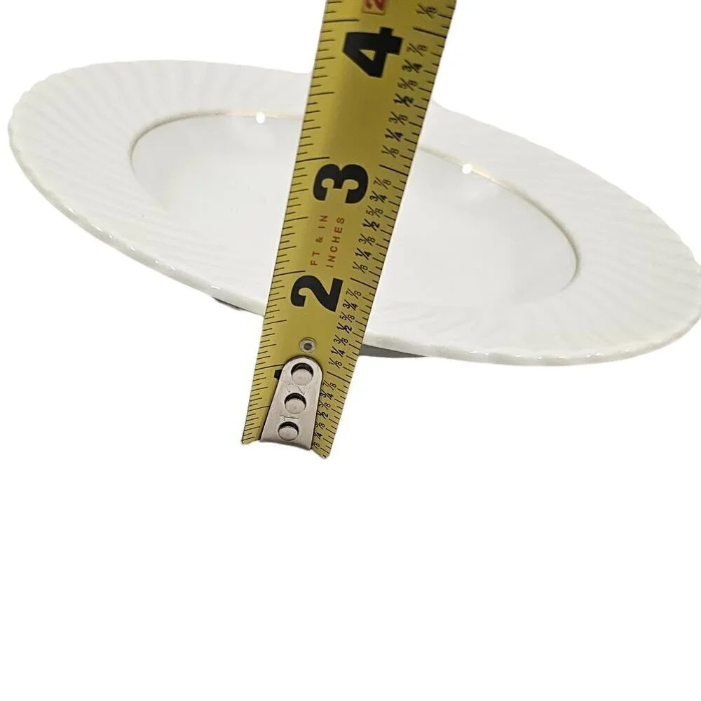 Schonwald Germany White Swirl Rimmed 9” Porcelain Salad Soup Bowls – Set of 4